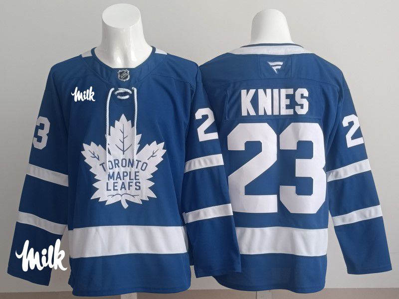 Men 2025 Toronto Maple Leafs 23 Knies Blue Fanatics Home Premium NHL Jersey style 2